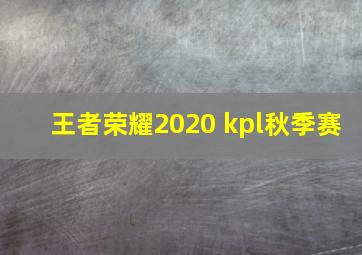 王者荣耀2020 kpl秋季赛